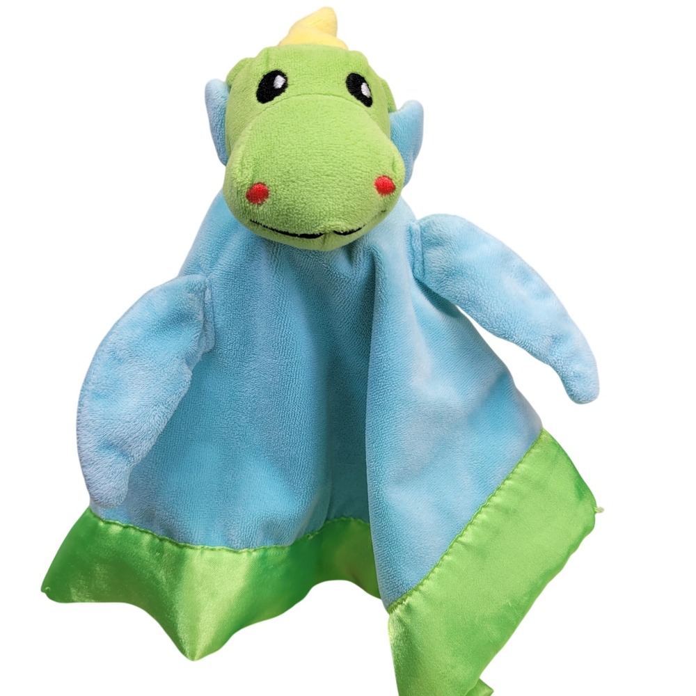 Aldi Little Journey Cuddle‎ Buddy Dragon Lovey Baby Security Blanket Green Satin